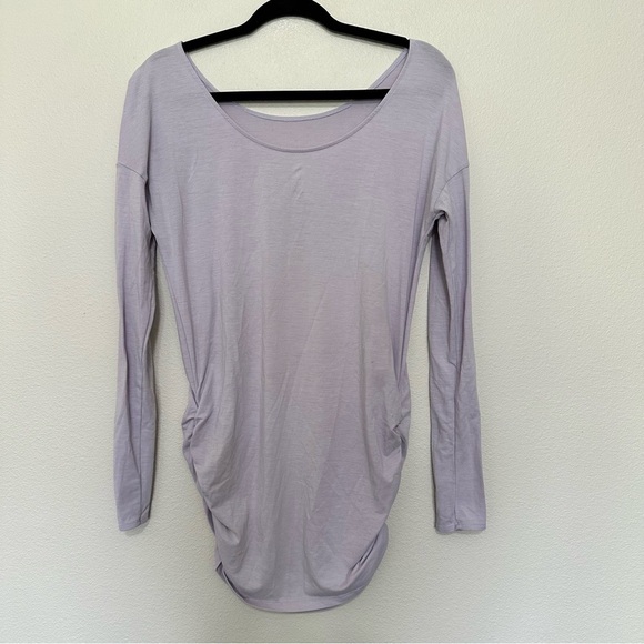 Lucy women’s long sleeve ruched side tunic top lavender purple size s small - Picture 3 of 3